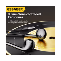 Essager 3.5mm Wired Headphones In Ear Headset Wired Earphones with Microphone - Red