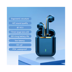 Bluetooth 5.3 Earphones&Headphones Sports Wireless Ear Pods J18 TWS Ear - J18 Mini Blue