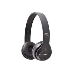 Stereo P47 Wireless Headphones Bluetooth 5.0 Earphones Foldable Bass Helmet - Black