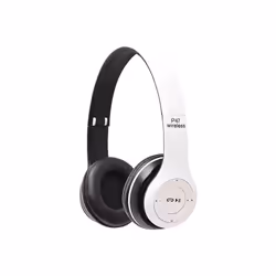 Stereo P47 Wireless Headphones Bluetooth 5.0 Earphones Foldable Bass Helmet - White
