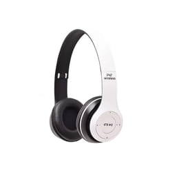 Stereo P47 Wireless Headphones Bluetooth 5.0 Earphones Foldable Bass Helmet - White