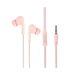 High Definition Wired Earphone 3.5mm In-Ear Control Portable Sport Wired - Pink