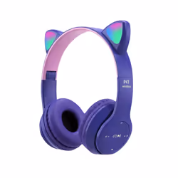 Bluetooth Wireless Earphones Flash Light Bluetooth Headset Kid Girl Voice - Purple