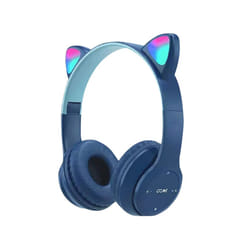 Bluetooth Wireless Earphones Flash Light Bluetooth Headset Kid Girl Voice - Dark Blue