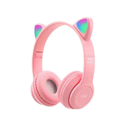 Bluetooth Wireless Earphones Flash Light Bluetooth Headset Kid Girl Voice - Pink