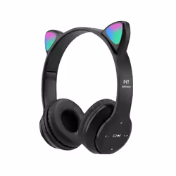 Bluetooth Wireless Earphones Flash Light Bluetooth Headset Kid Girl Voice - Black