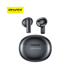 Awei T87 TWS Earbuds Wireless Bluetooth Earphones With Mic HD Call Noise - Black