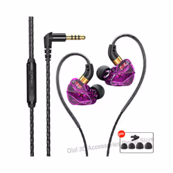 OLAF Gaming Headset Wired Earphones 3.5mm Cable Headphones Handsfree Bass - Purple-3.5mm jack