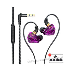 OLAF Gaming Headset Wired Earphones 3.5mm Cable Headphones Handsfree Bass - Purple-3.5mm jack