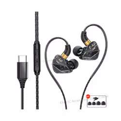 OLAF Gaming Headset Wired Earphones 3.5mm Cable Headphones Handsfree Bass - Black-Type C