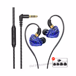 OLAF Gaming Headset Wired Earphones 3.5mm Cable Headphones Handsfree Bass - Blue-3.5mm jack