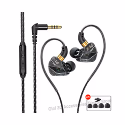 OLAF Gaming Headset Wired Earphones 3.5mm Cable Headphones Handsfree Bass - Black-3.5mm jack