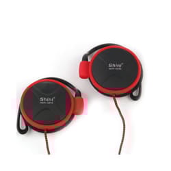 Universal Ear Hanging Earphone 3.5mm Headphones Stereo Bass Music Earphone - Red