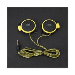 Universal Ear Hanging Earphone 3.5mm Headphones Stereo Bass Music Earphone - Yellow