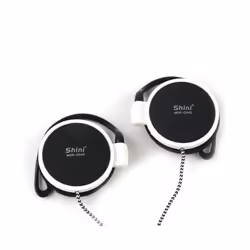 Universal Ear Hanging Earphone 3.5mm Headphones Stereo Bass Music Earphone - WHITE