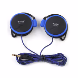 Universal Ear Hanging Earphone 3.5mm Headphones Stereo Bass Music Earphone - Blue