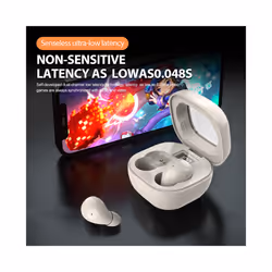 SK19 TWS Wireless Bluetooth Headphones In-Ear Invisible Sleep Earbuds - White