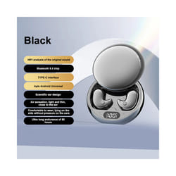 Sleep Earbuds Tiny Mini Invisible Headphones Hidden Noise Reduction TWS - Black