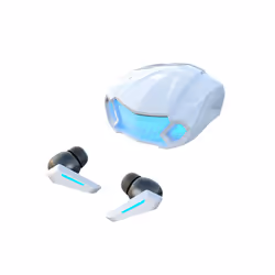 New Wireless Headphones LED Light Game Earbuds with Mic Bluetooth Earphones - White