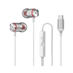 9D HIFI Heavy Bass Earphone 3.5MM AUX/Type-C Digital Chip 7.1 Surround - Type-c White