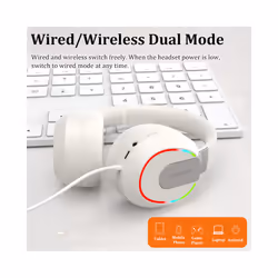 Headphone Bluetooth 5.3 HIFI Stereo Wireless Headphone Game Noise Canceling - For PC TV Laptop
