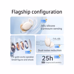 2024 NEW Wireless Mini Sleep Bluetooth Earbuds APP Headphones Noise Cancelling - Beige