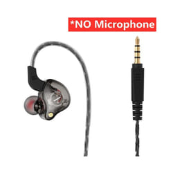 X2 Dynamic Wired Earphones HIFI Heavy Bass Earbuds In Ear Gaming Headphones - Black NO Mic