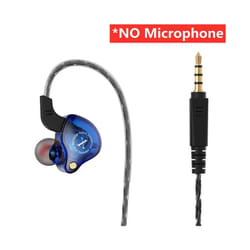 X2 Dynamic Wired Earphones HIFI Heavy Bass Earbuds In Ear Gaming Headphones - Blue NO Mic