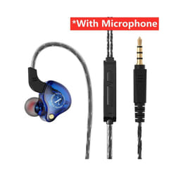 X2 Dynamic Wired Earphones HIFI Heavy Bass Earbuds In Ear Gaming Headphones - Blue with Mic