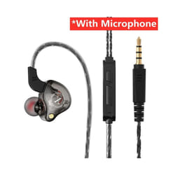 X2 Dynamic Wired Earphones HIFI Heavy Bass Earbuds In Ear Gaming Headphones - Black with Mic