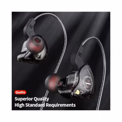 X2 Dynamic Wired Earphones HIFI Heavy Bass Earbuds In Ear Gaming Headphones - Black with Mic