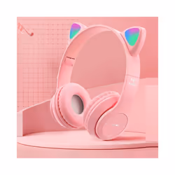 Wireless Bluetooth Headphones Cat Ear Gaming Headset LED Glow Light Helmets - E