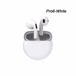 Pro 6 TWS Wireless Bluetooth Earphones Headphones Mini Fone Earphone - white