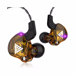 QKZ AK6 In Ear Earphone 6 Dynamic Driver Unit Headphone With Mic Stereo - AK6 yellow