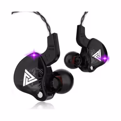 QKZ AK6 In Ear Earphone 6 Dynamic Driver Unit Headphone With Mic Stereo - AK6 black