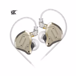 KZ ZSN Pro 2 1BA+1DD Hybrid Driver In Ear Earphone HIFI Bass Earbuds Metal - Gold no mic