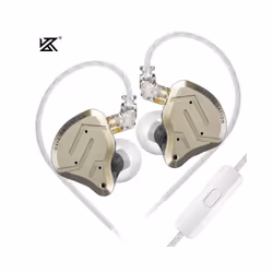 KZ ZSN Pro 2 1BA+1DD Hybrid Driver In Ear Earphone HIFI Bass Earbuds Metal - Gold with mic