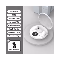 Sleep Invisible Earphone Mini Hidden Headphones In Ear IPX5 Waterproof - White