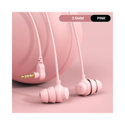 S8 Elbow Wired Earphones Sleep In-ear 3.5mm Headphones Silicone Wire Headset - Pink