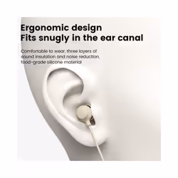 S8 Elbow Wired Earphones Sleep In-ear 3.5mm Headphones Silicone Wire Headset - Black