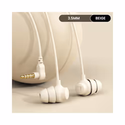 S8 Elbow Wired Earphones Sleep In-ear 3.5mm Headphones Silicone Wire Headset - Beige
