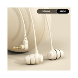 S8 Elbow Wired Earphones Sleep In-ear 3.5mm Headphones Silicone Wire Headset - Beige
