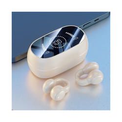GENAI M47 Ear Clip Headphones Wireless Earbuds Bluetooth Open Ear headset - Beige