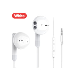 For Galaxy S24 Ultra Type C Earbud Wired Headphones With Mic DAC Chip - White 3.5mm