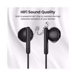 For Galaxy S24 Ultra Type C Earbud Wired Headphones With Mic DAC Chip - White 3.5mm
