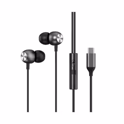 HIFI Heavy Bass Metal Wired Earphone Type C Wired Headphones Colorful - Type C Black