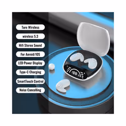 Invisible Sleep Headphones Mini Bluetooth 5.3 Earphones ENC Noise Cancelling - White