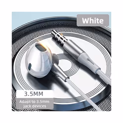 Type-C Wired Headphones For Samsung Galaxy S24 S23 S22 S21 Ultra 3.5MM - White 3.5MM Earphone