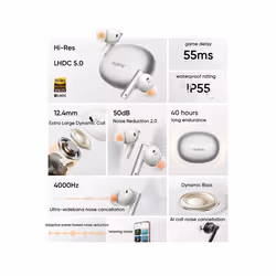 Global Version realme buds Air 6 TWS Earphone Hi-Res LHDC 5.0 Active Noise - CN Purple