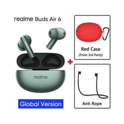 Global Version realme buds Air 6 TWS Earphone Hi-Res LHDC 5.0 Active Noise - Green GL n red